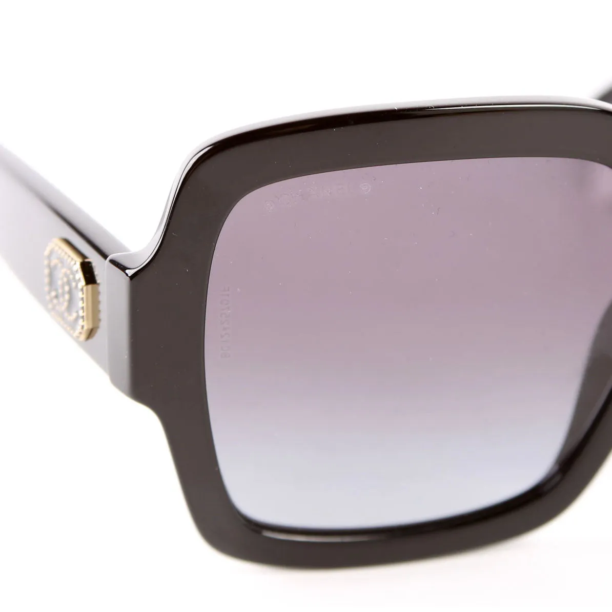 5479-A Oversized Square Acetate Sunglasses Black