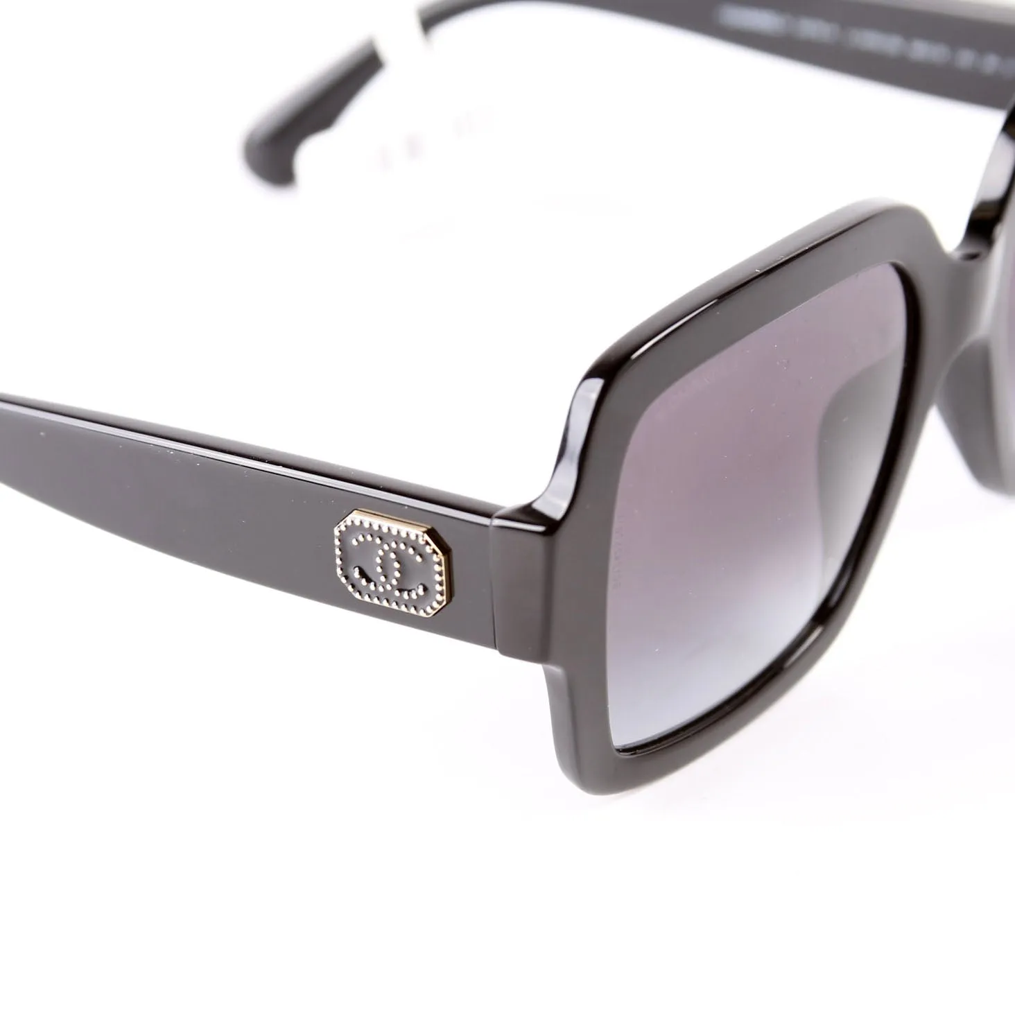 5479-A Oversized Square Acetate Sunglasses Black