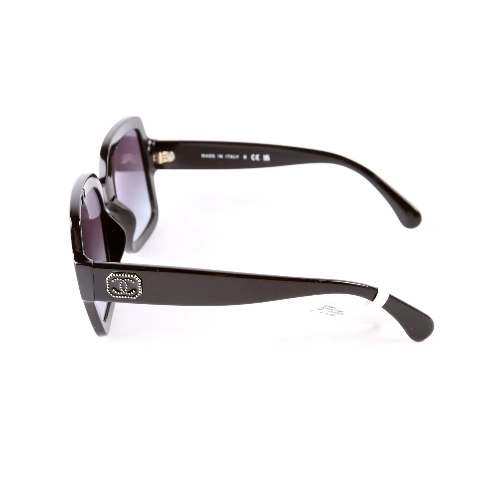 5479-A Oversized Square Acetate Sunglasses Black