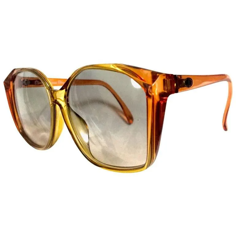 60's, 70's vintage Christian Dior orange and yellow sunglasses. Very rare classic retro eyewear back in the old era. Authentic mod piece.