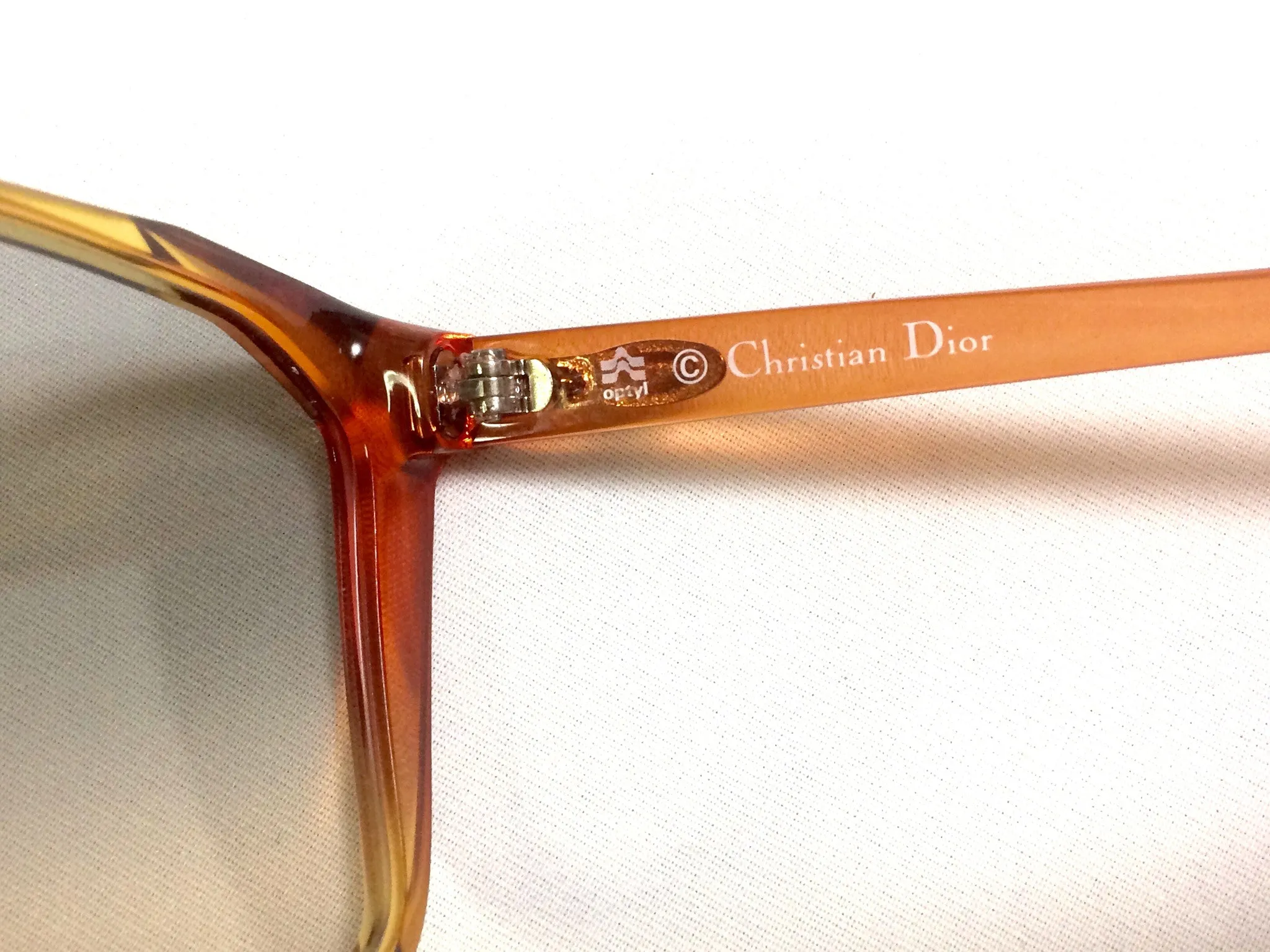 60's, 70's vintage Christian Dior orange and yellow sunglasses. Very rare classic retro eyewear back in the old era. Authentic mod piece.