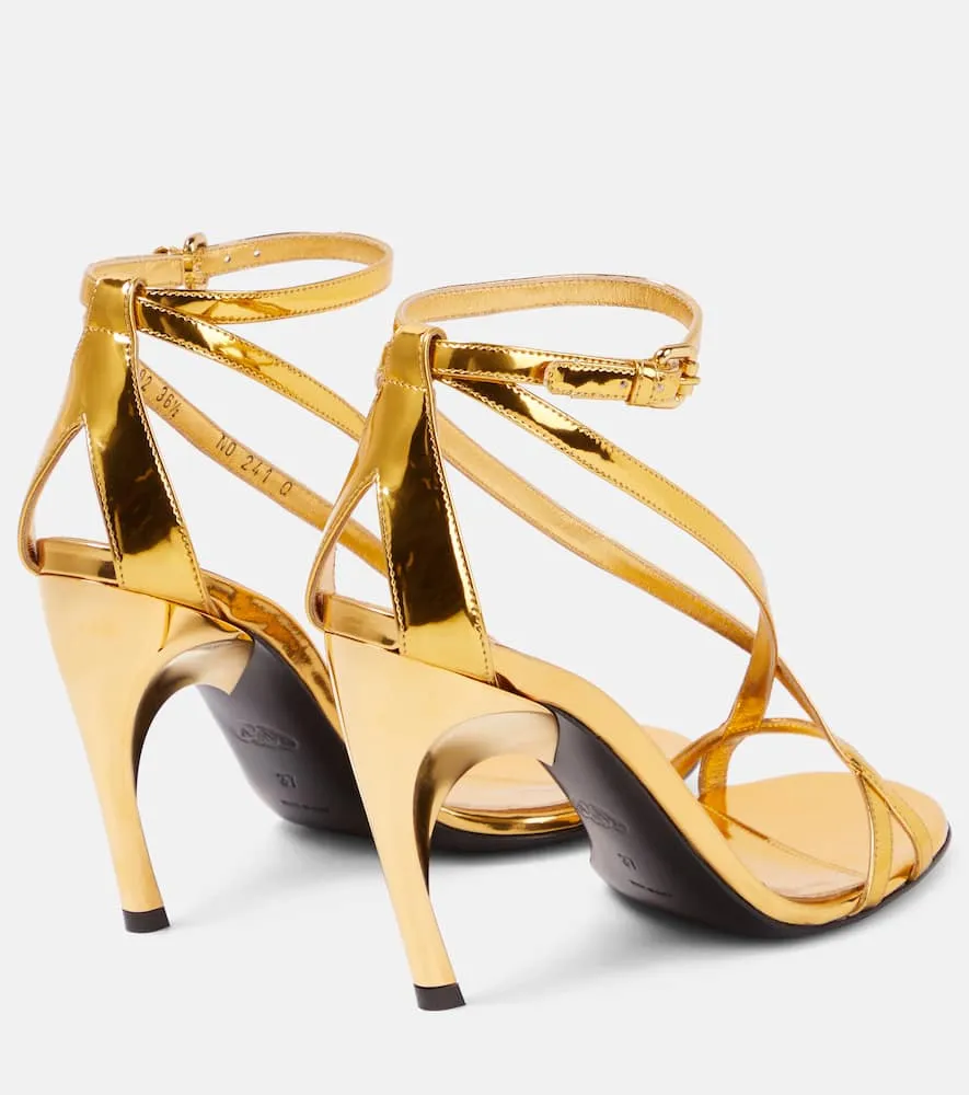 Alexander McQueen Armadillo metallic leather sandals