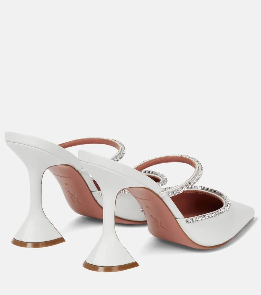 Amina Muaddi Gilda embellished leather mules
