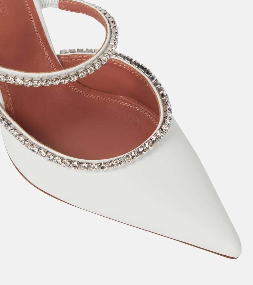 Amina Muaddi Gilda embellished leather mules