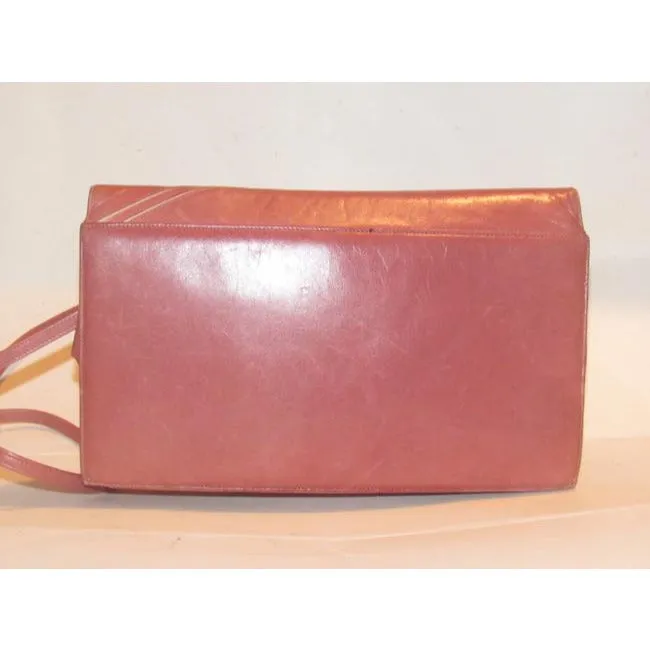 Bally Vintage Pursesdesigner Purses Pink Leather With White Striped Accents Shoulder Bag