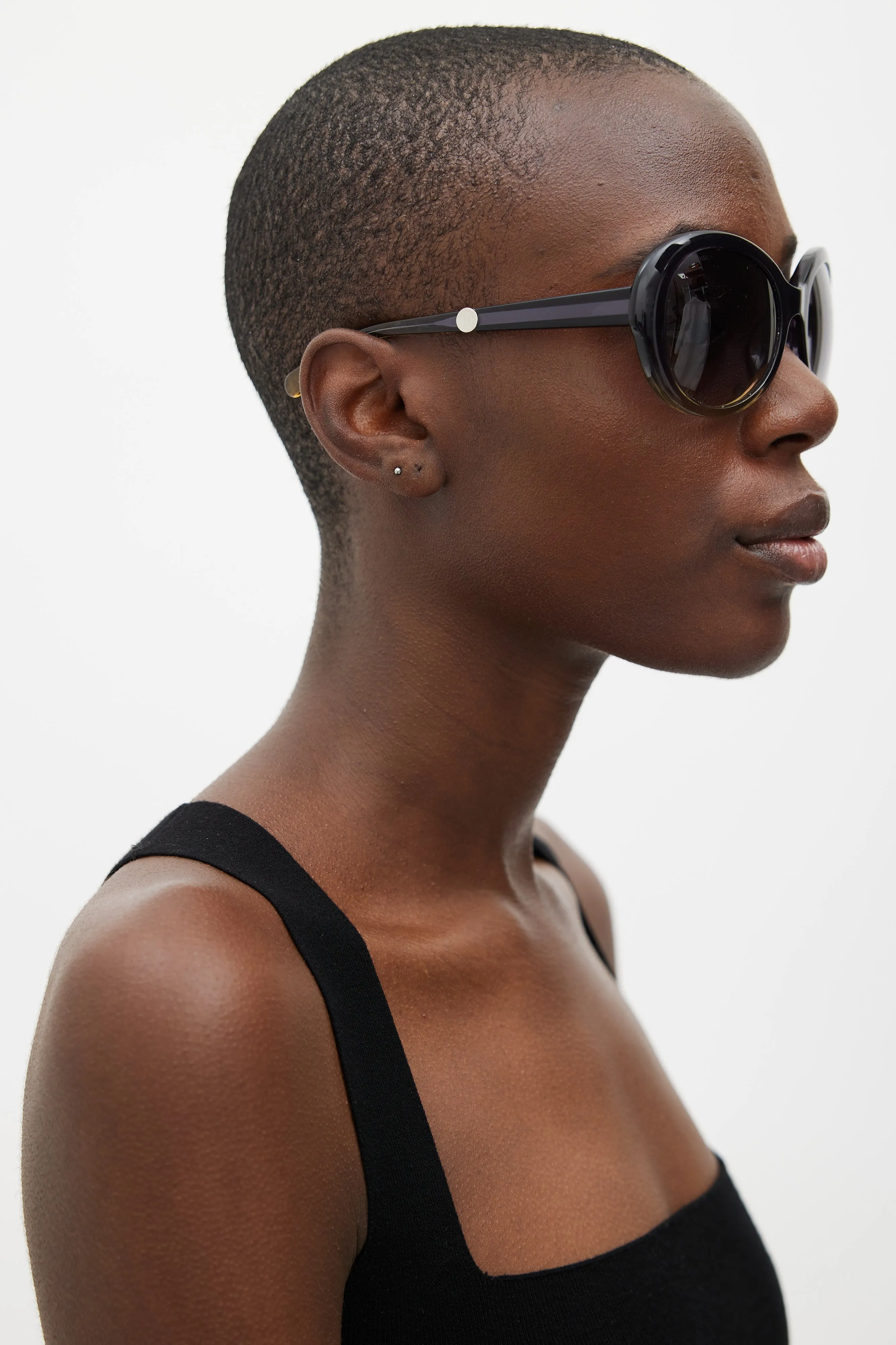 Black Gradient 5156A Oversized Round Sunglasses