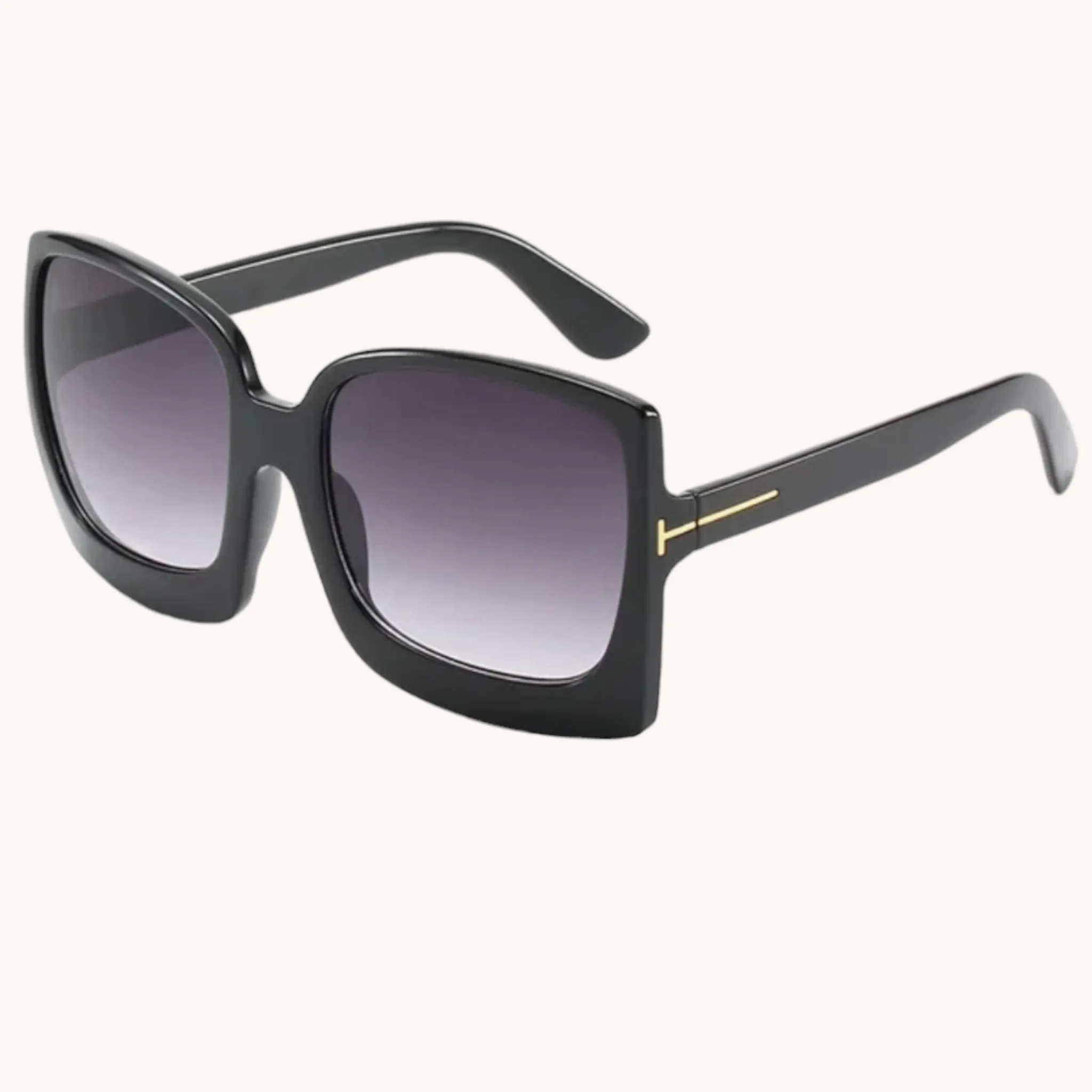 Black  Oversized Retro Sunglasses
