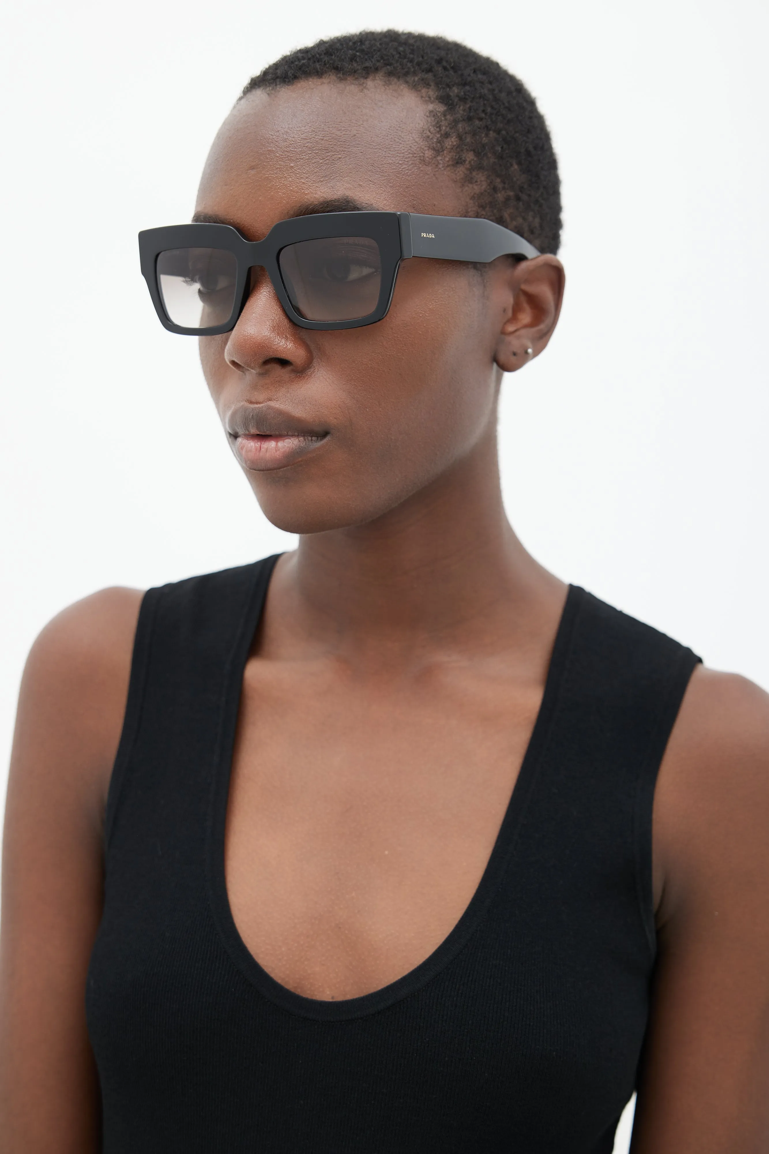 Black SPR28P Square Sunglasses
