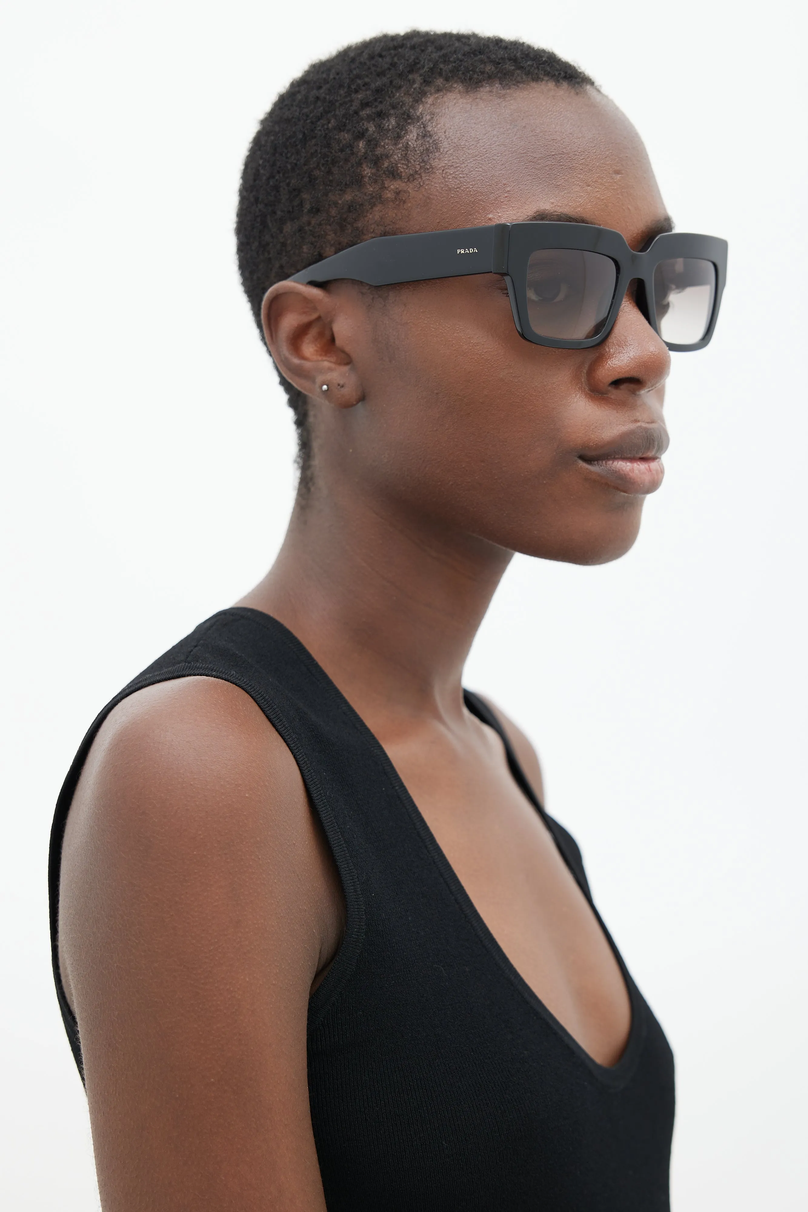 Black SPR28P Square Sunglasses