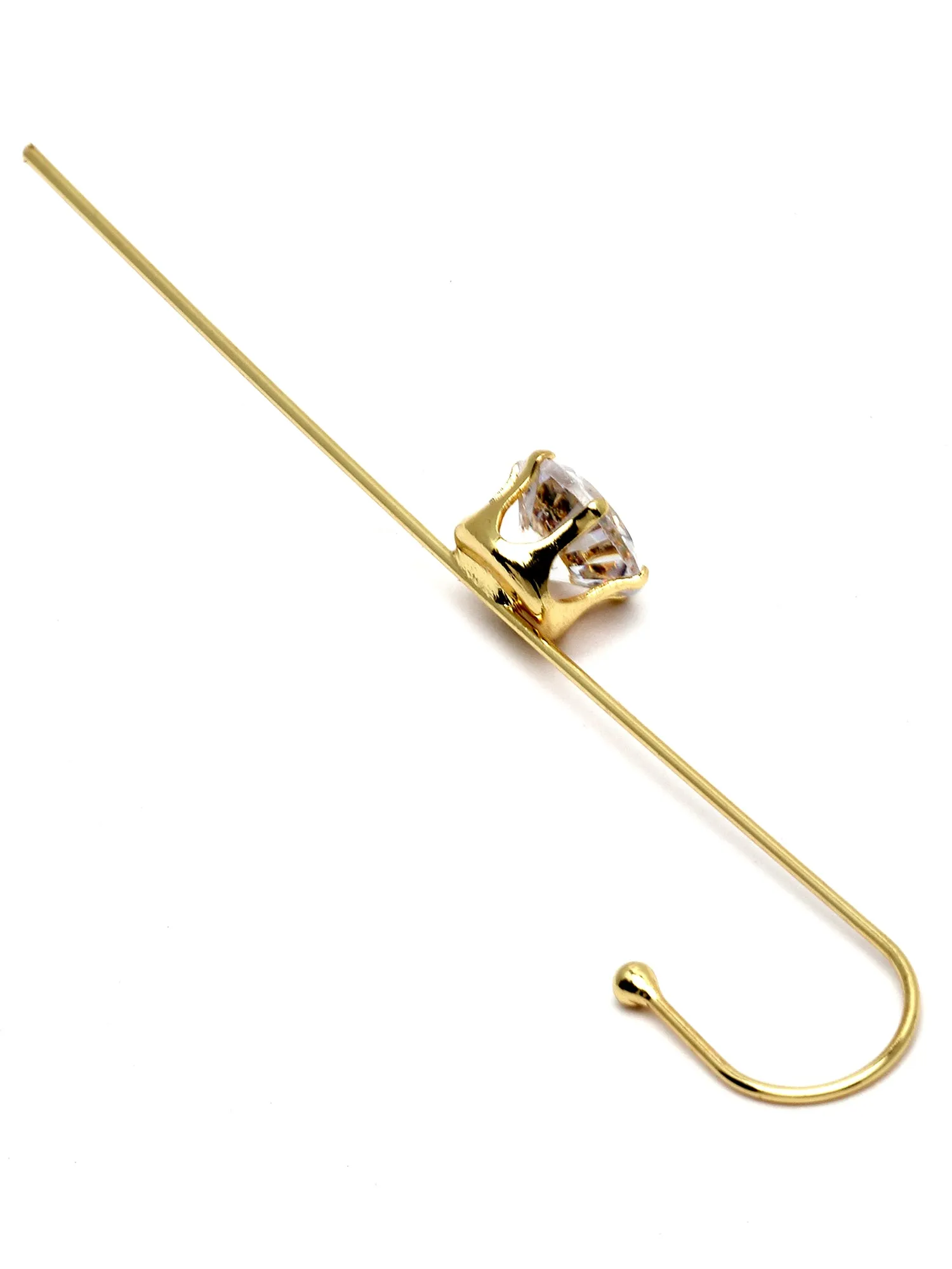 Bohey by KARATCART Gold Plated Crystal Studded Ear Cuffs for Women