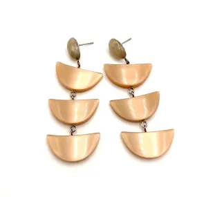 Champagne Beige Crescent Moonglow Earrings *