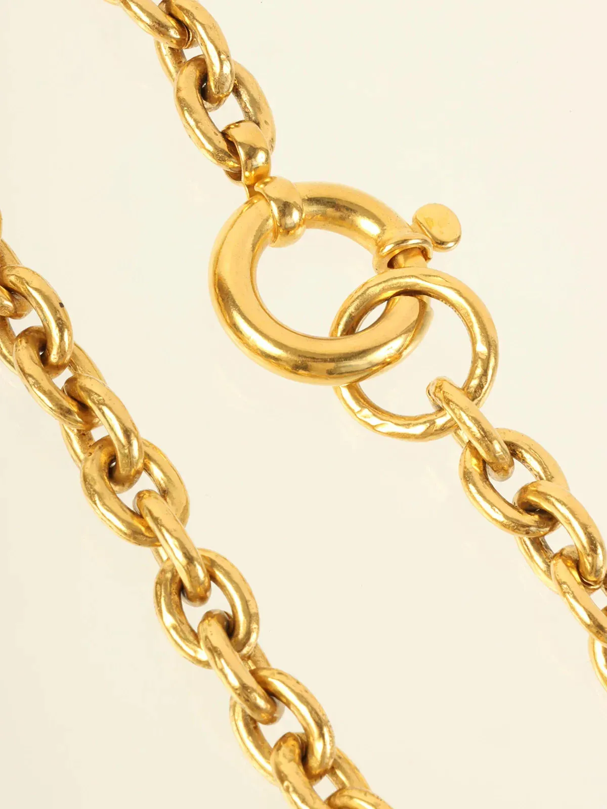 CHANEL 1994 Made Cross Bell Motif Dotted Cc Mark Long Necklace Gold