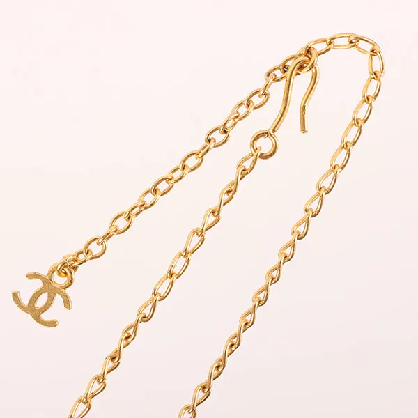 CHANEL 2001 Made Rhinestone Eagle Motif Cc Mark Necklace