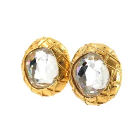 Chanel bijoux round type earrings gold accessories vintage