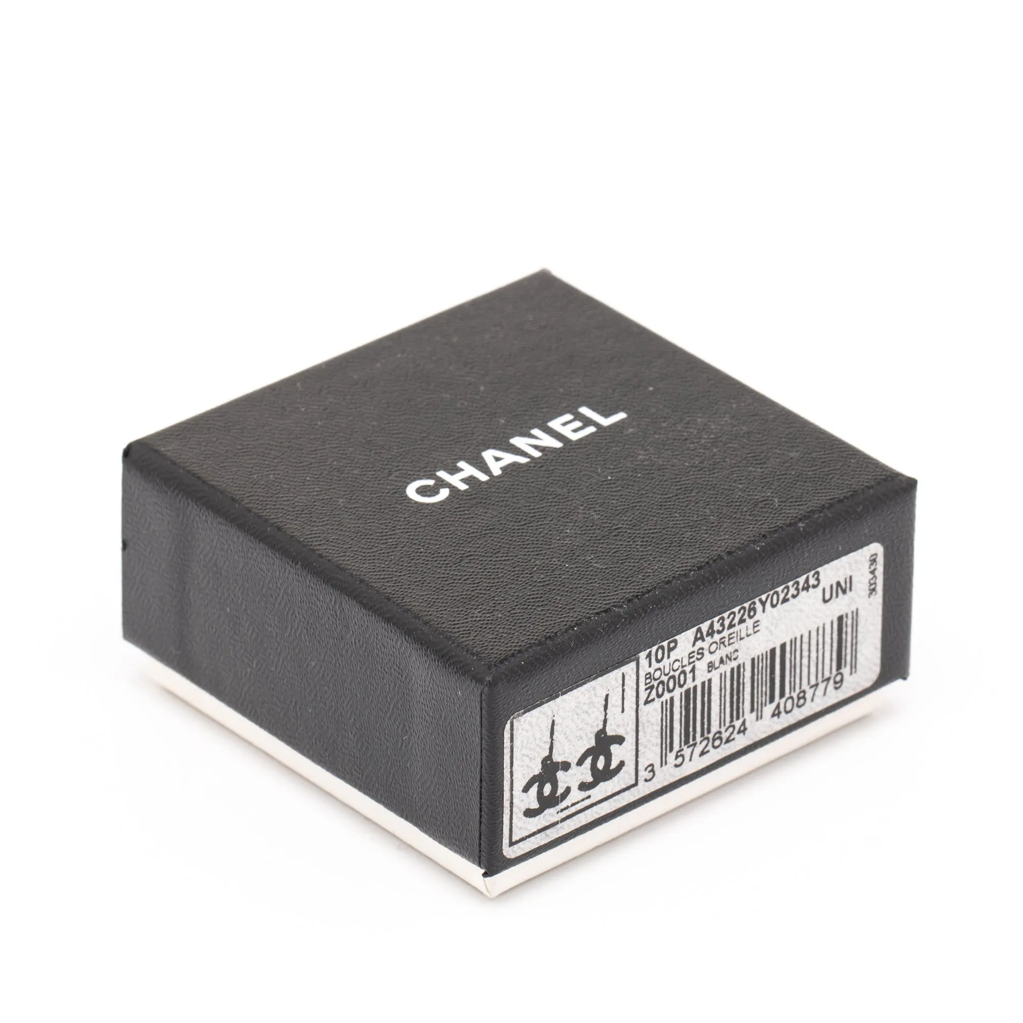 Chanel CC Enamel Gold Tone Earrings
