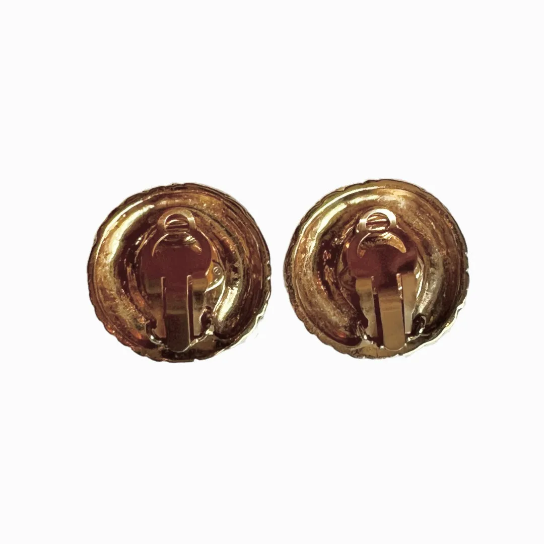 Chanel Vintage Button Earrings
