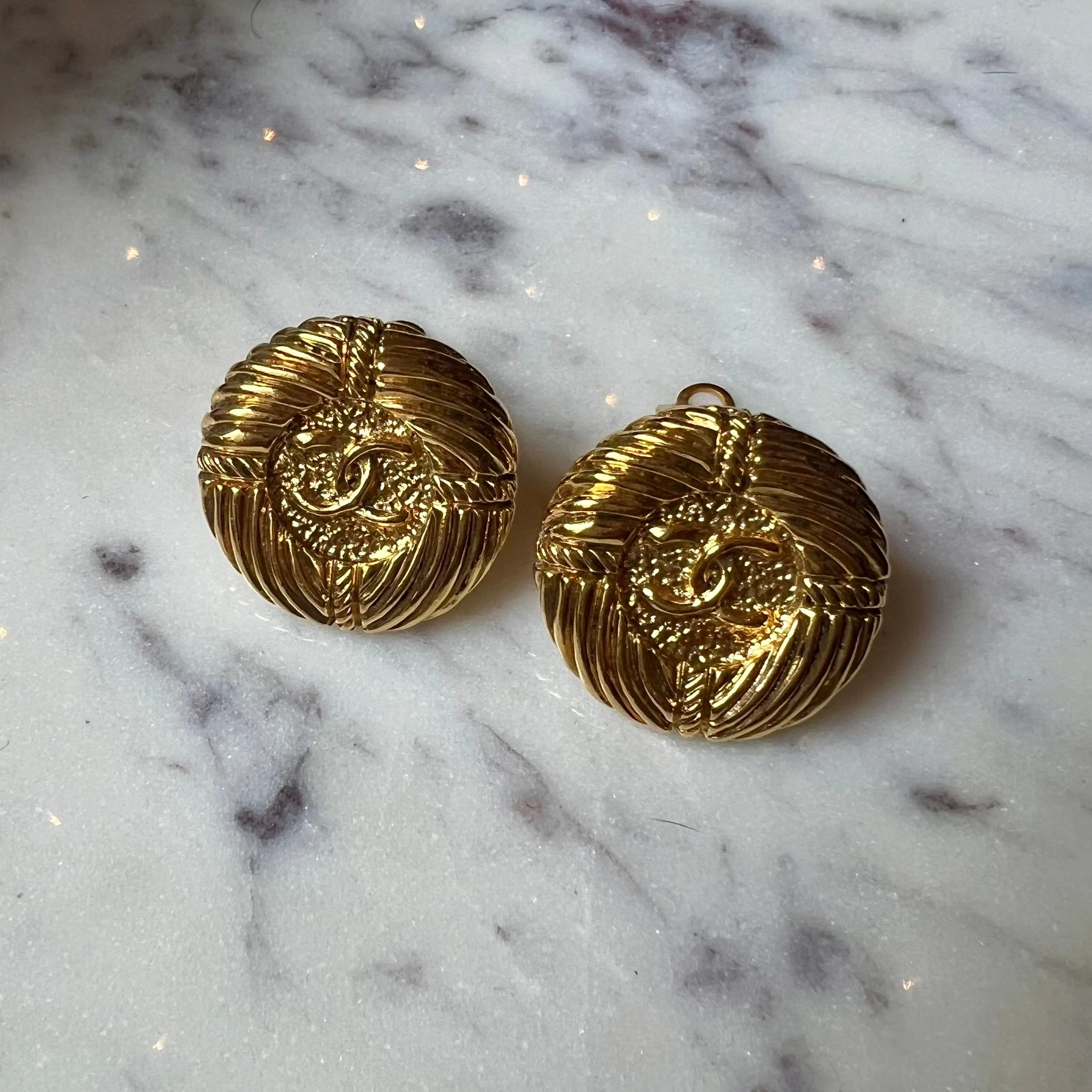 Chanel Vintage Button Earrings