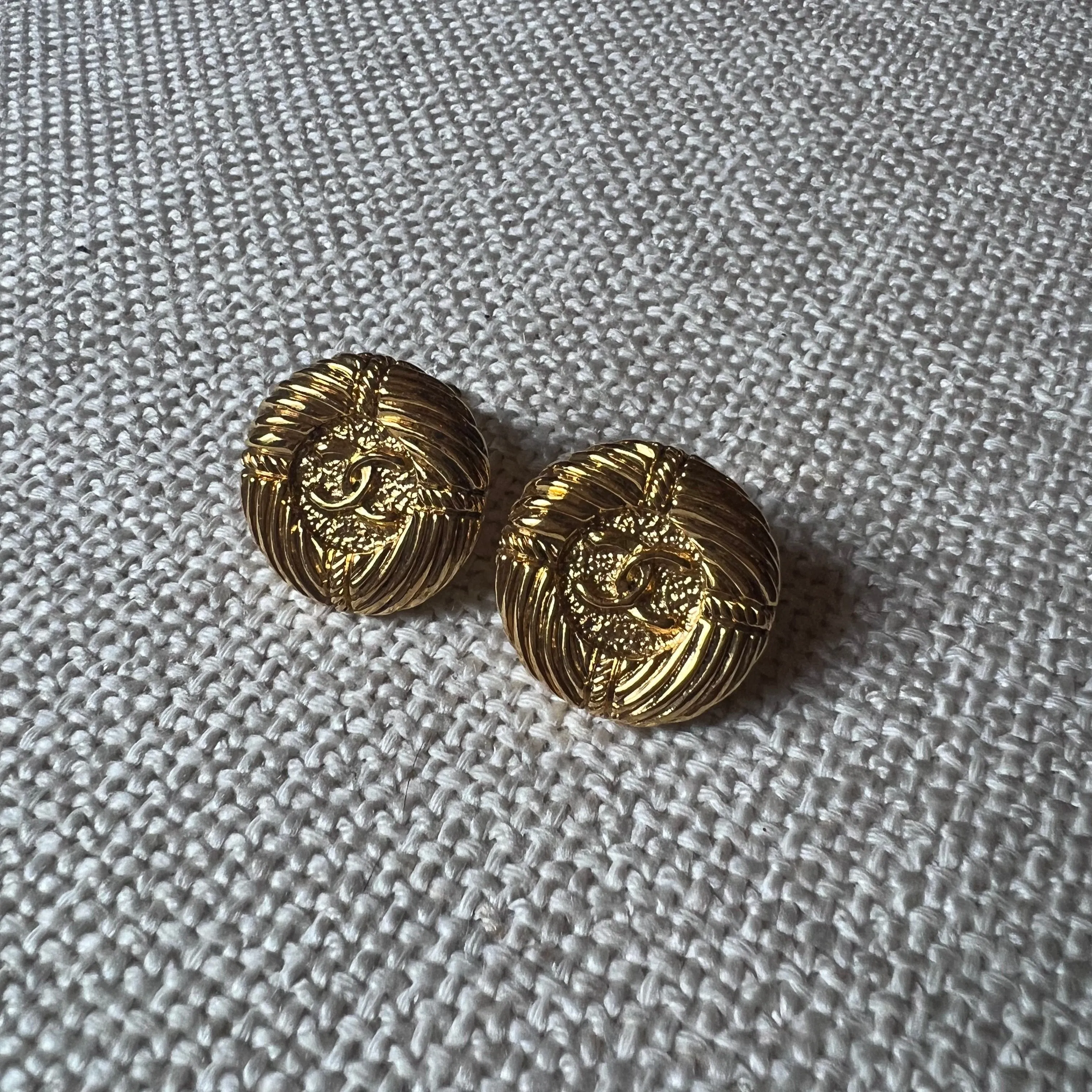 Chanel Vintage Button Earrings