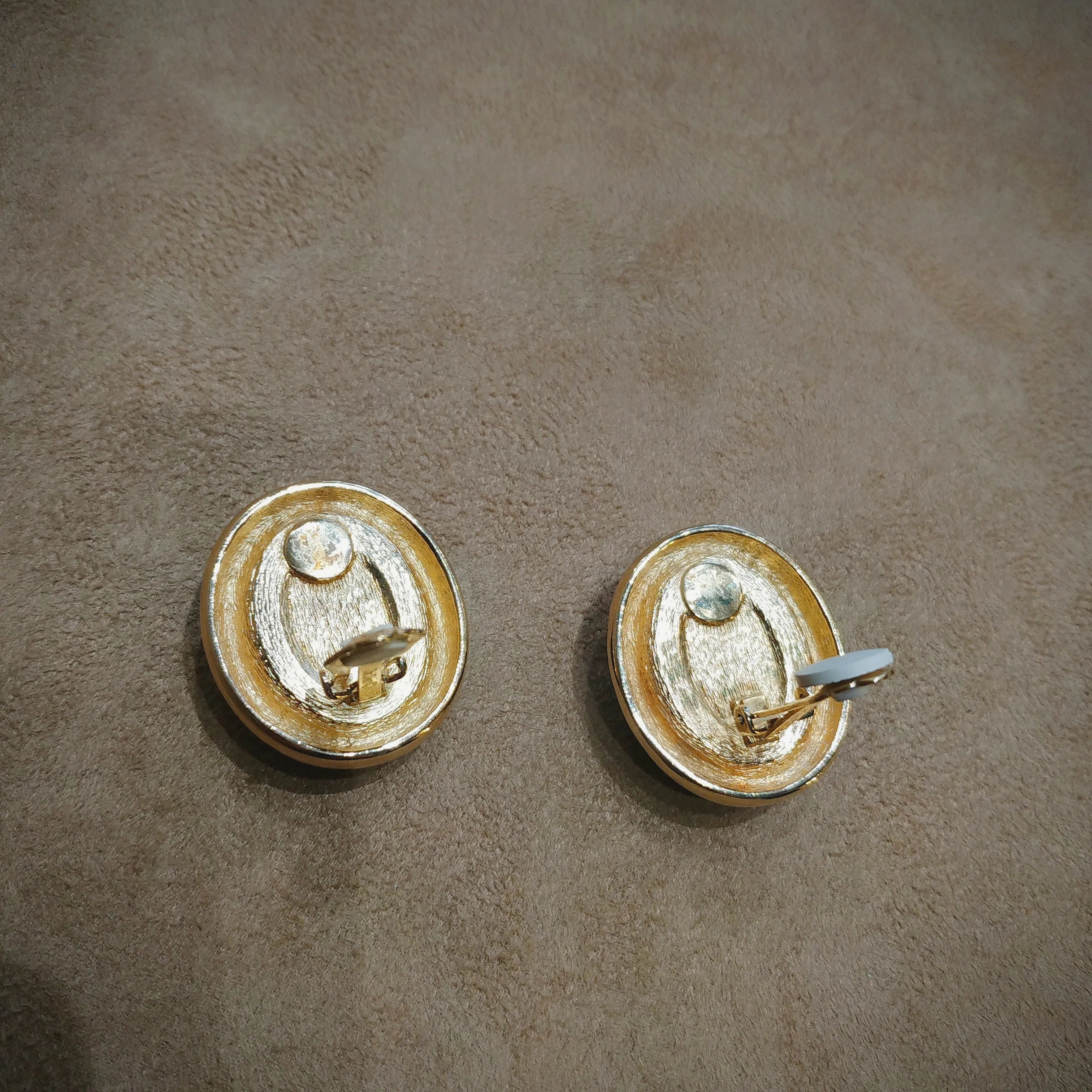 Christian Dior vintage Earrings in gold black and pearl