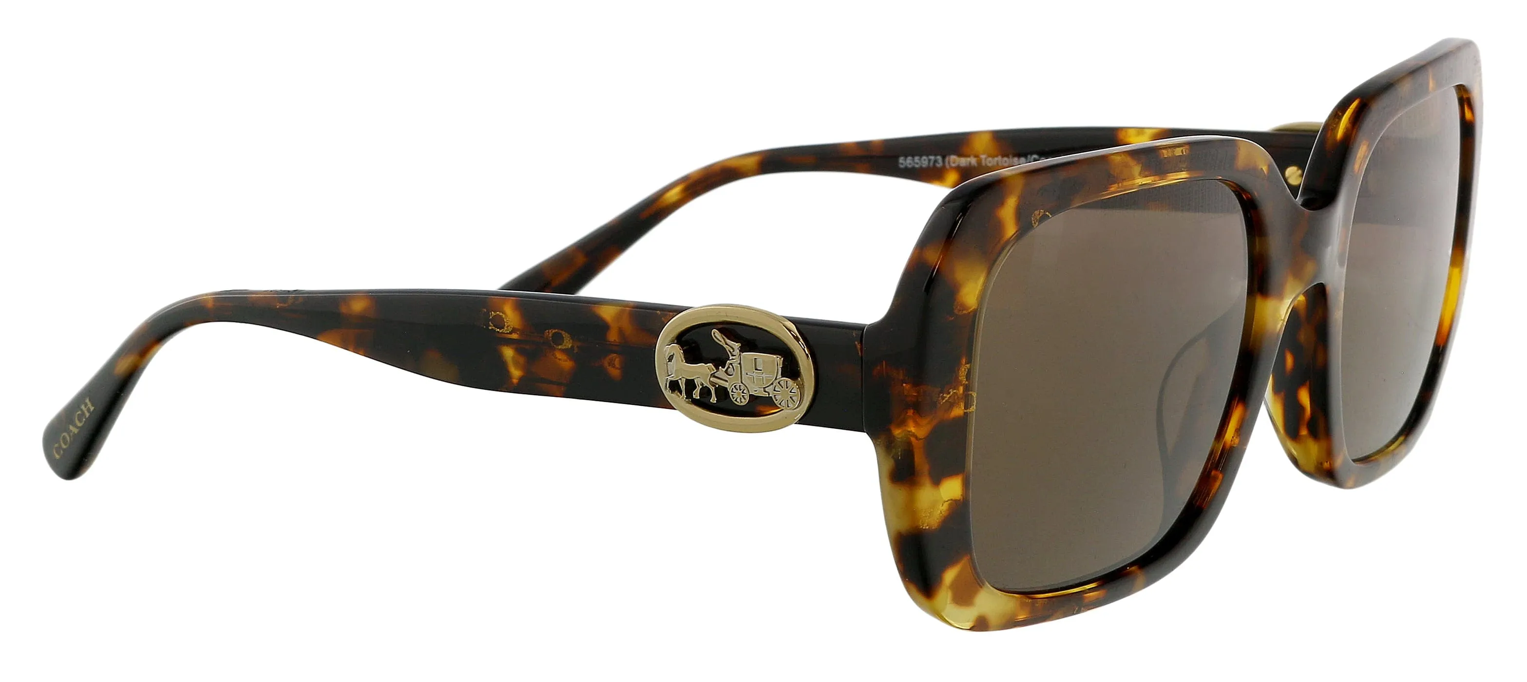 Coach 0HC8329U 56597353 Full Rim Havana Square Sunglasses