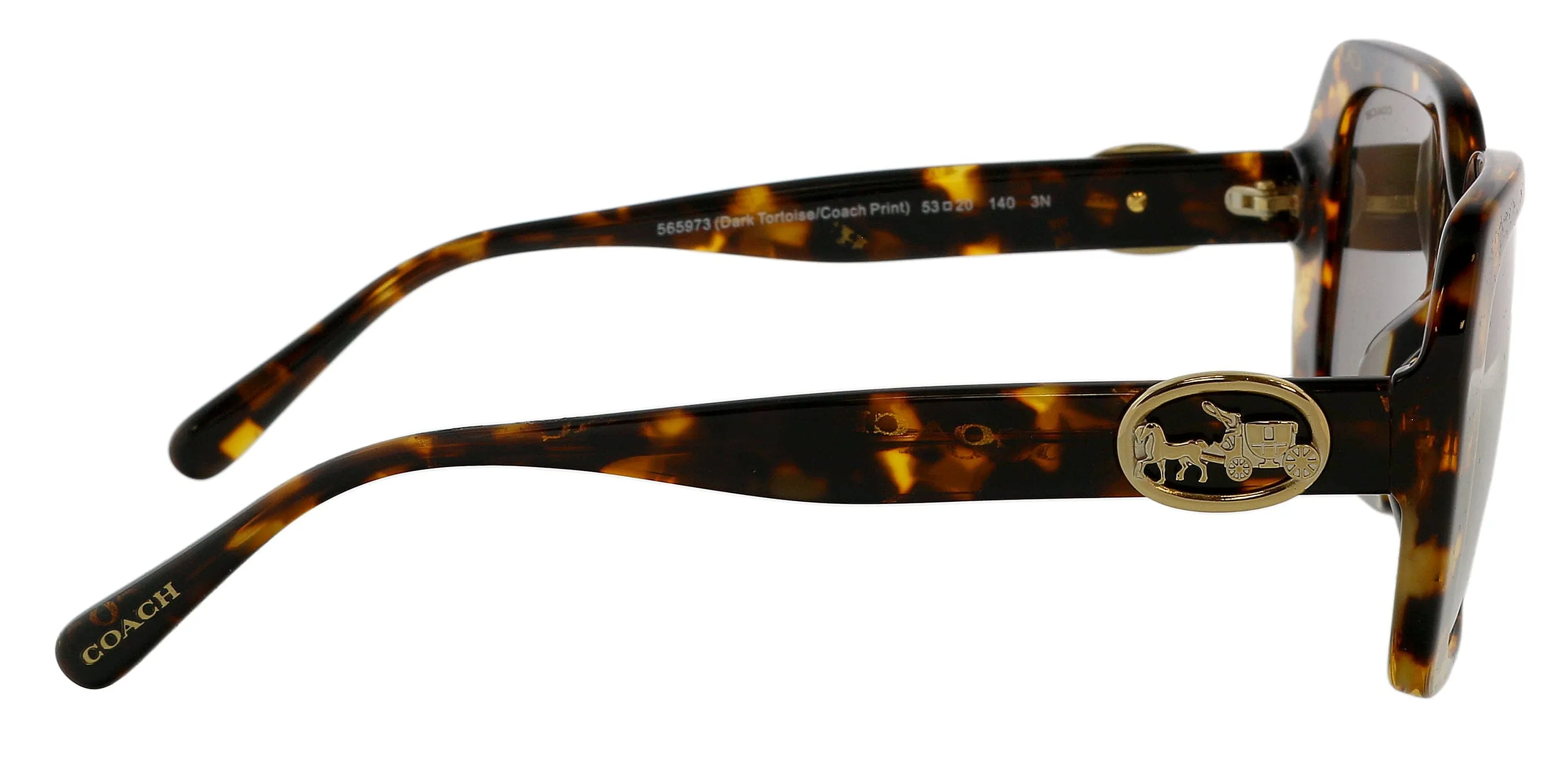 Coach 0HC8329U 56597353 Full Rim Havana Square Sunglasses