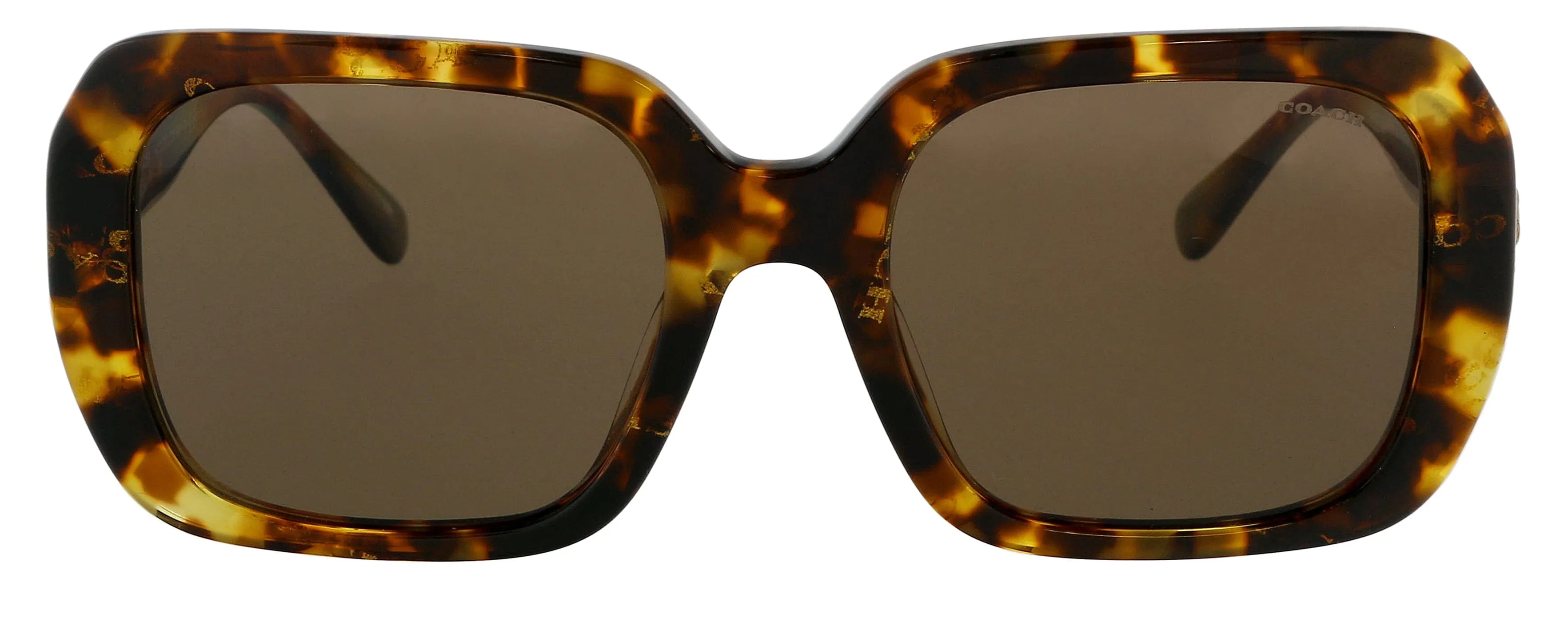 Coach 0HC8329U 56597353 Full Rim Havana Square Sunglasses