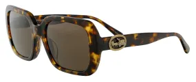 Coach 0HC8329U 56597353 Full Rim Havana Square Sunglasses
