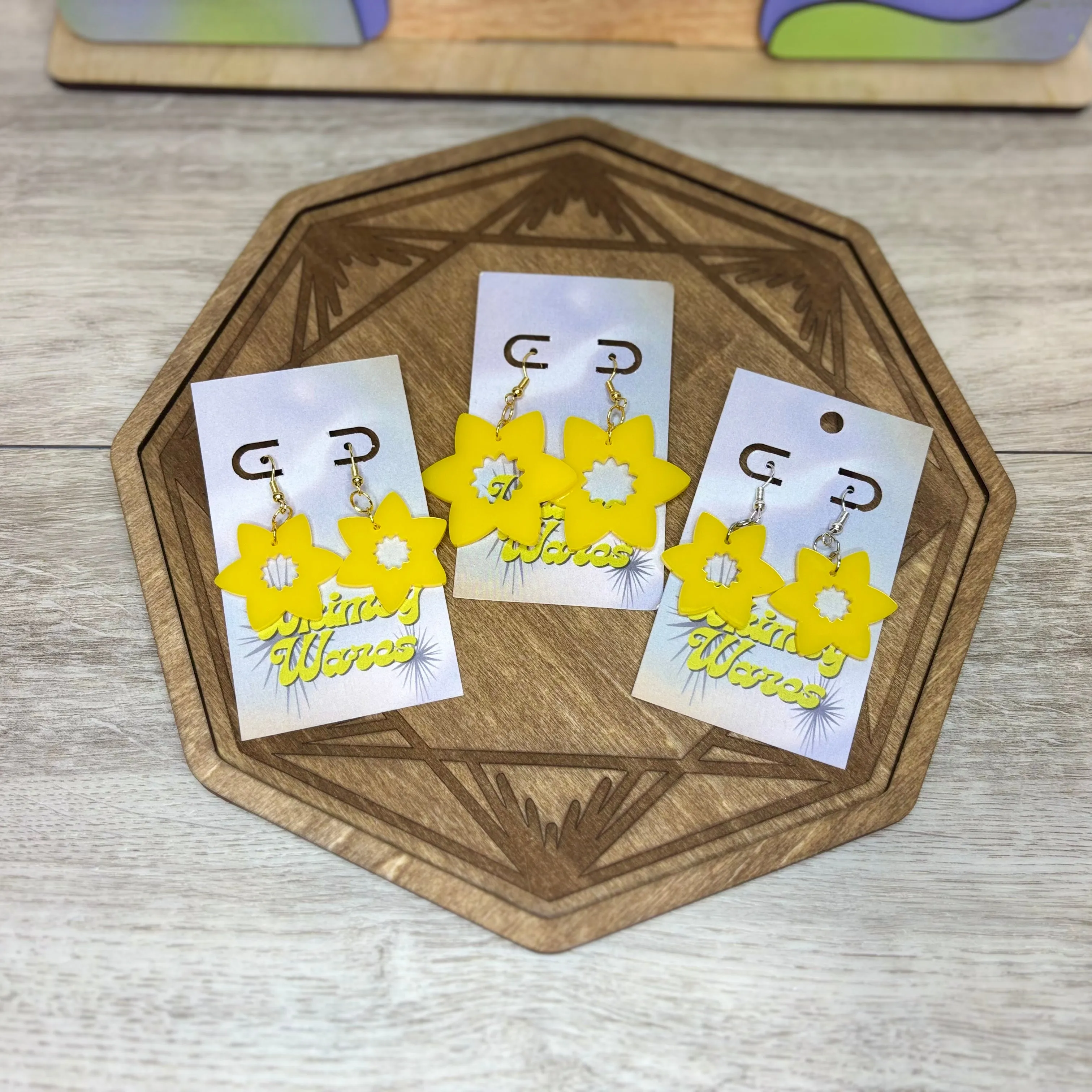 Daffodil Dangles - Acrylic Earrings