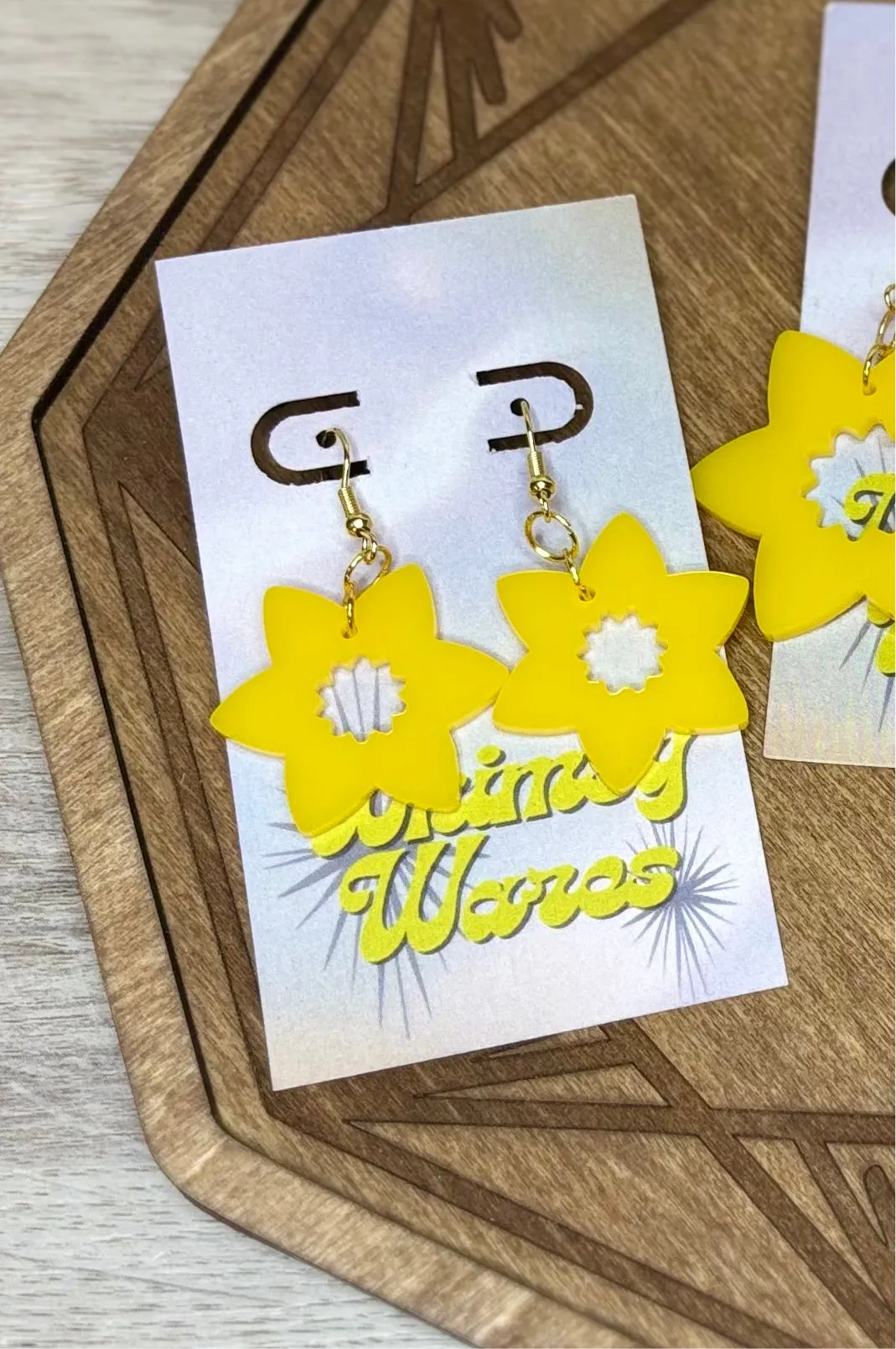 Daffodil Dangles - Acrylic Earrings