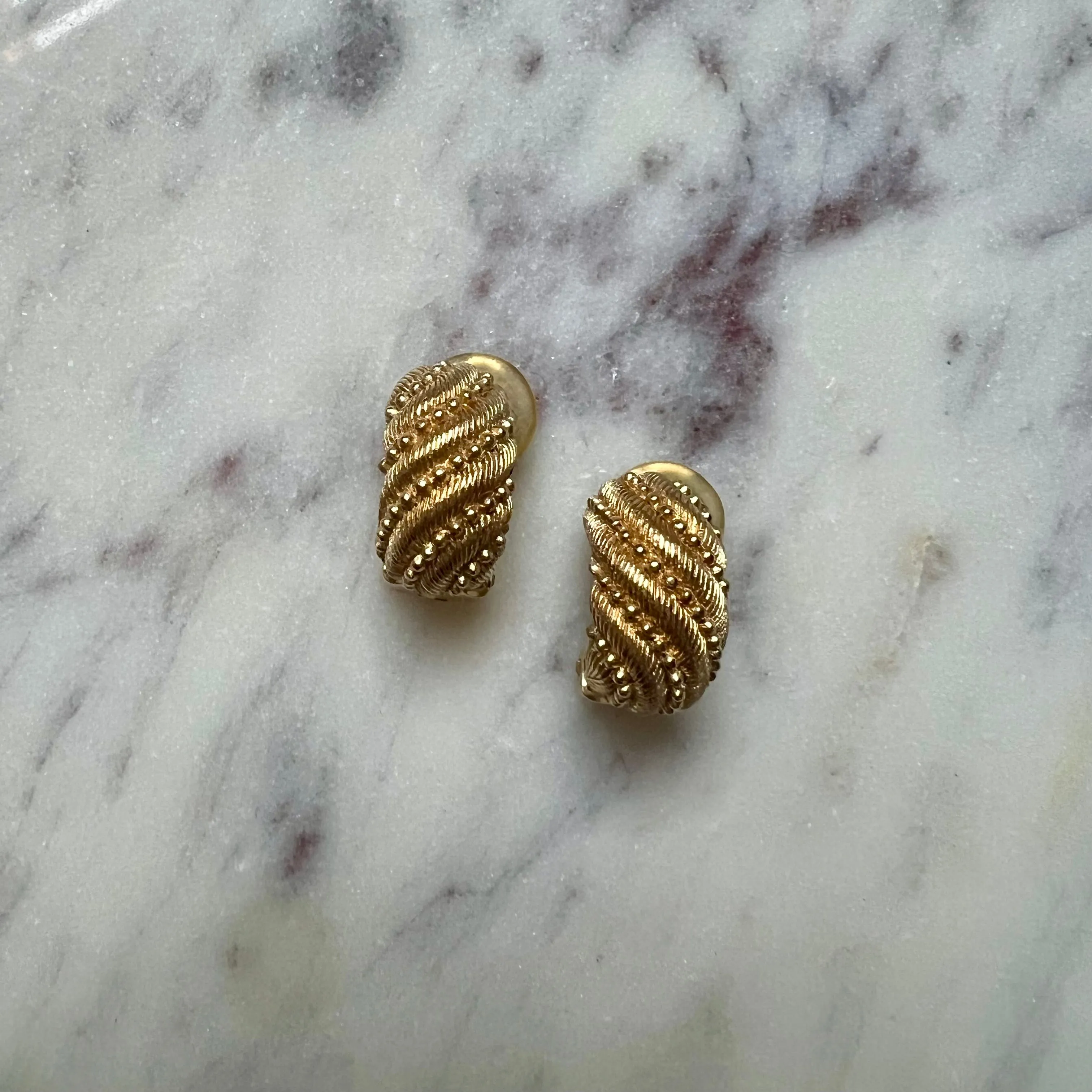 Dior Vintage Textured Earrings
