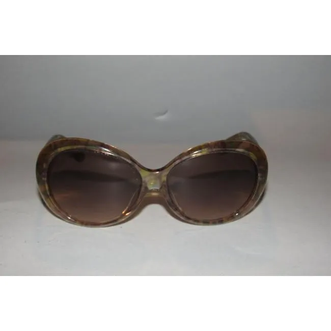 Emilio Pucci Marbleized Heavy Plastic In Browns And Greens Sunglassesdesigner Sunglasses