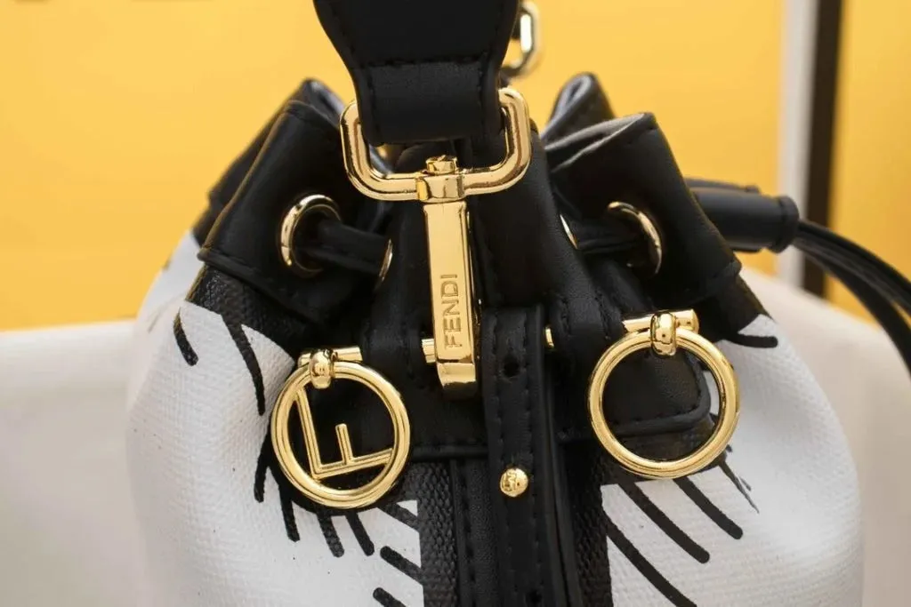 Fendi MON Tresor Leather Bucket Bag