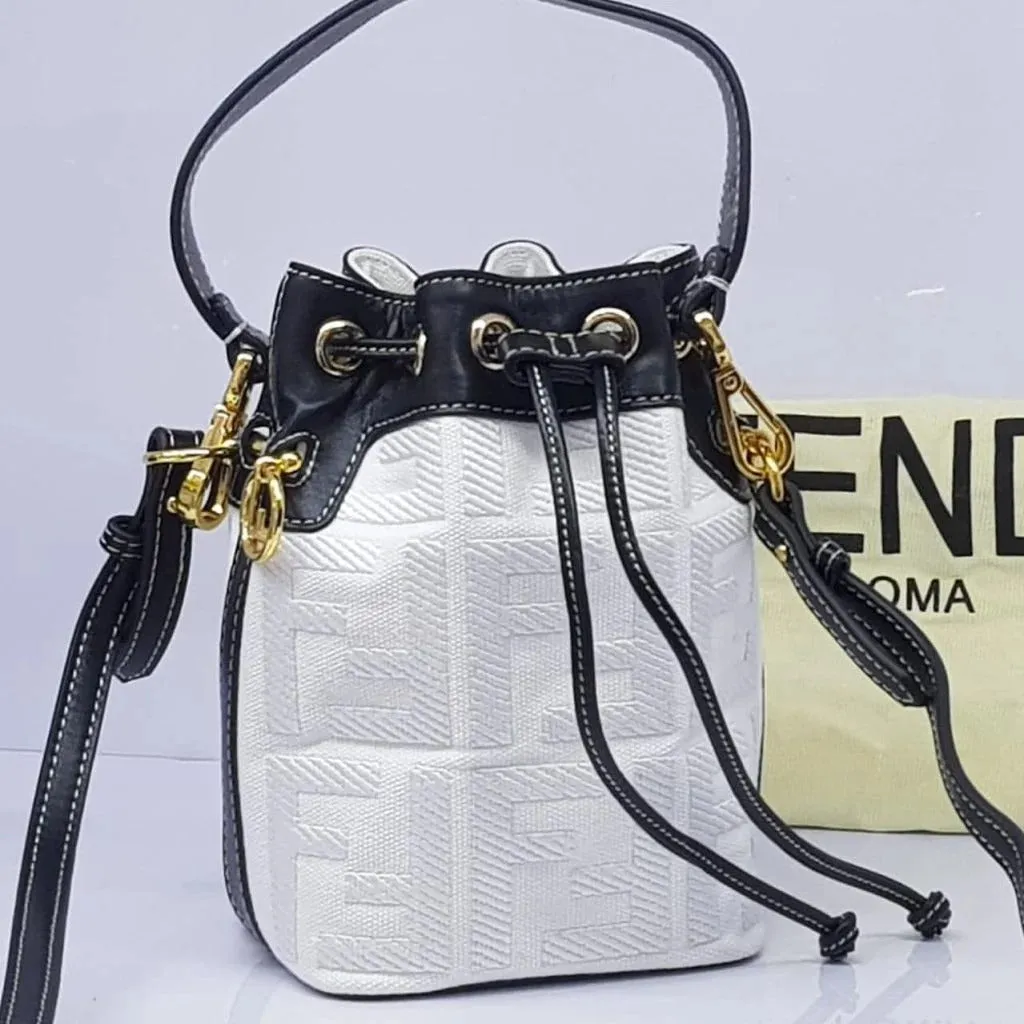 Fendi MON Tresor Leather Bucket Bag
