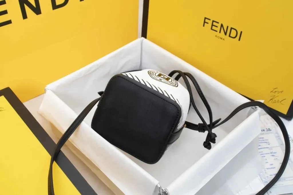 Fendi MON Tresor Leather Bucket Bag