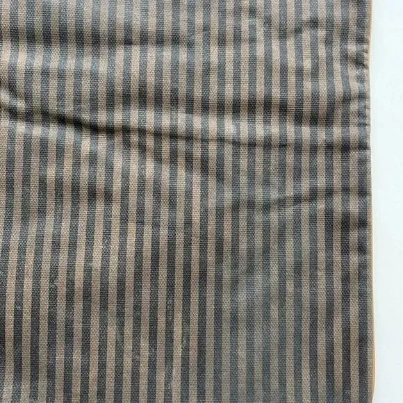 Fendi regimental stripe canvas & camel leather tote