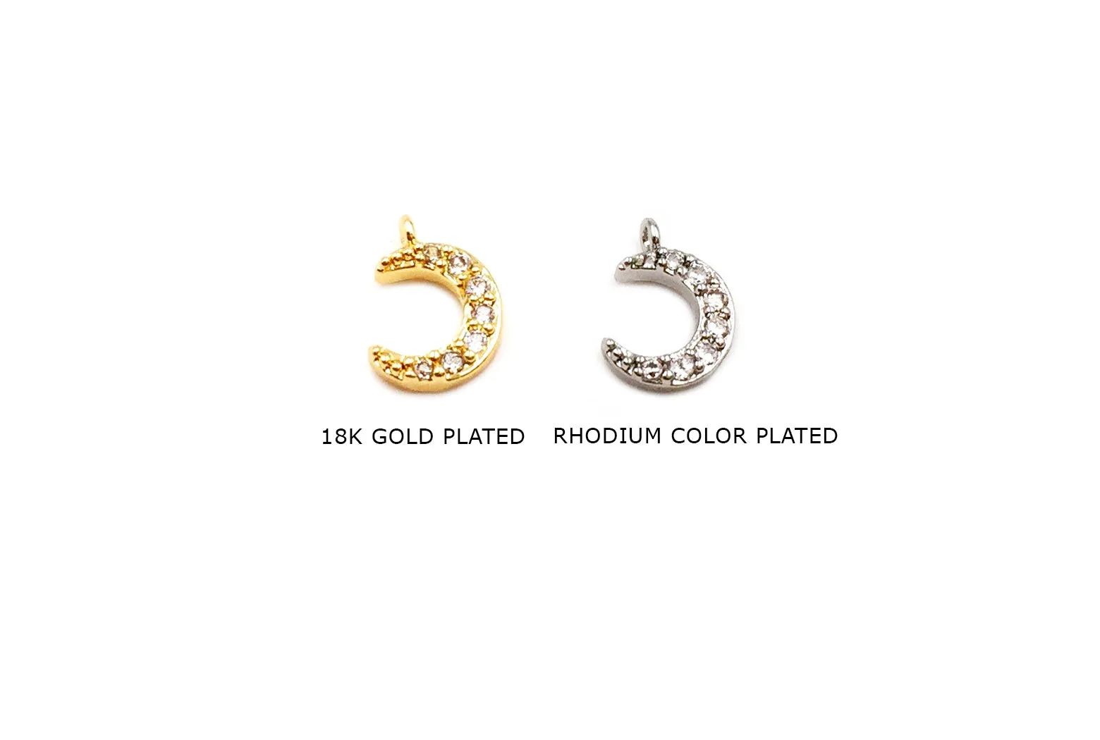 MP3858 Crescent Moon Charm/Pendant CHOOSE COLOR BELOW