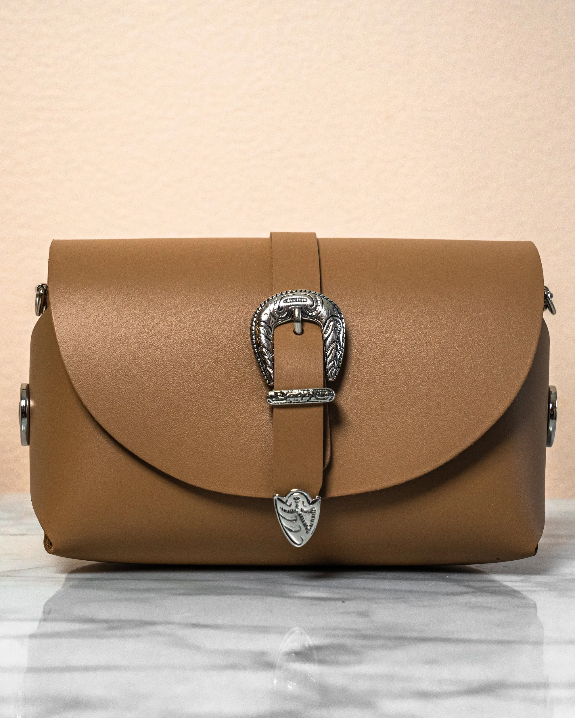 'My Passport' Buckled Barrel Bag | Nude