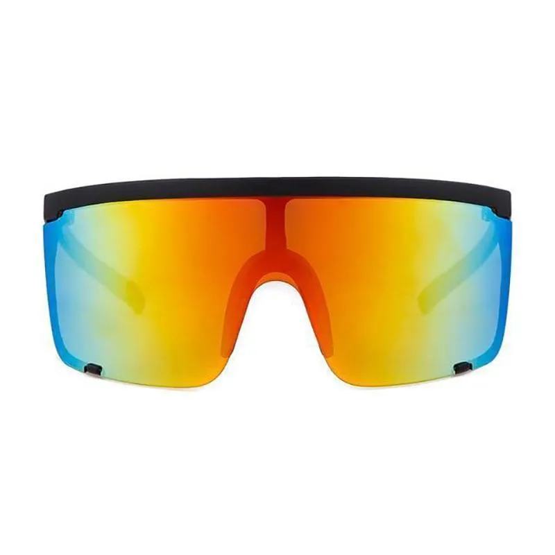 Onepiece Curved Shield Sunglasses