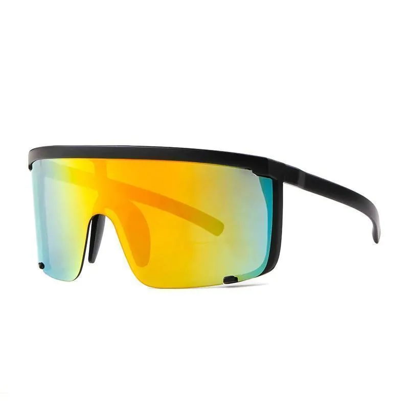 Onepiece Curved Shield Sunglasses