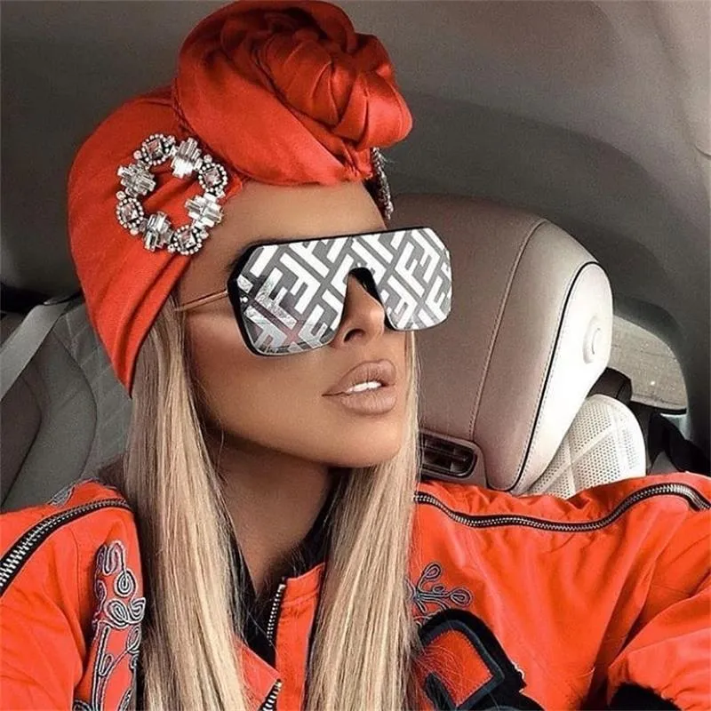 Oversized Retro Square Frame Transparent Sunglasses