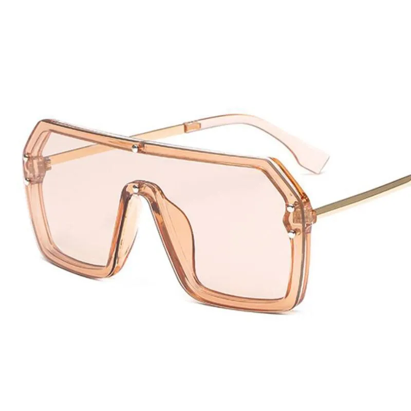 Oversized Retro Square Frame Transparent Sunglasses
