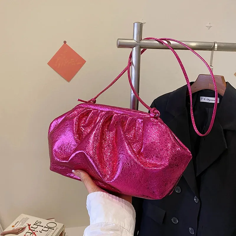 Uakiss Golden Evening Clutch Bags For Women Wedding Dinner Party Crossbody Cloud Bag New Luxury Designer Purses And Handbags