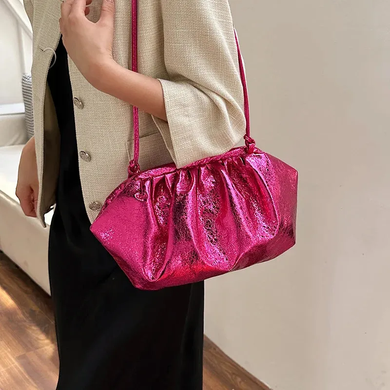 Uakiss Golden Evening Clutch Bags For Women Wedding Dinner Party Crossbody Cloud Bag New Luxury Designer Purses And Handbags