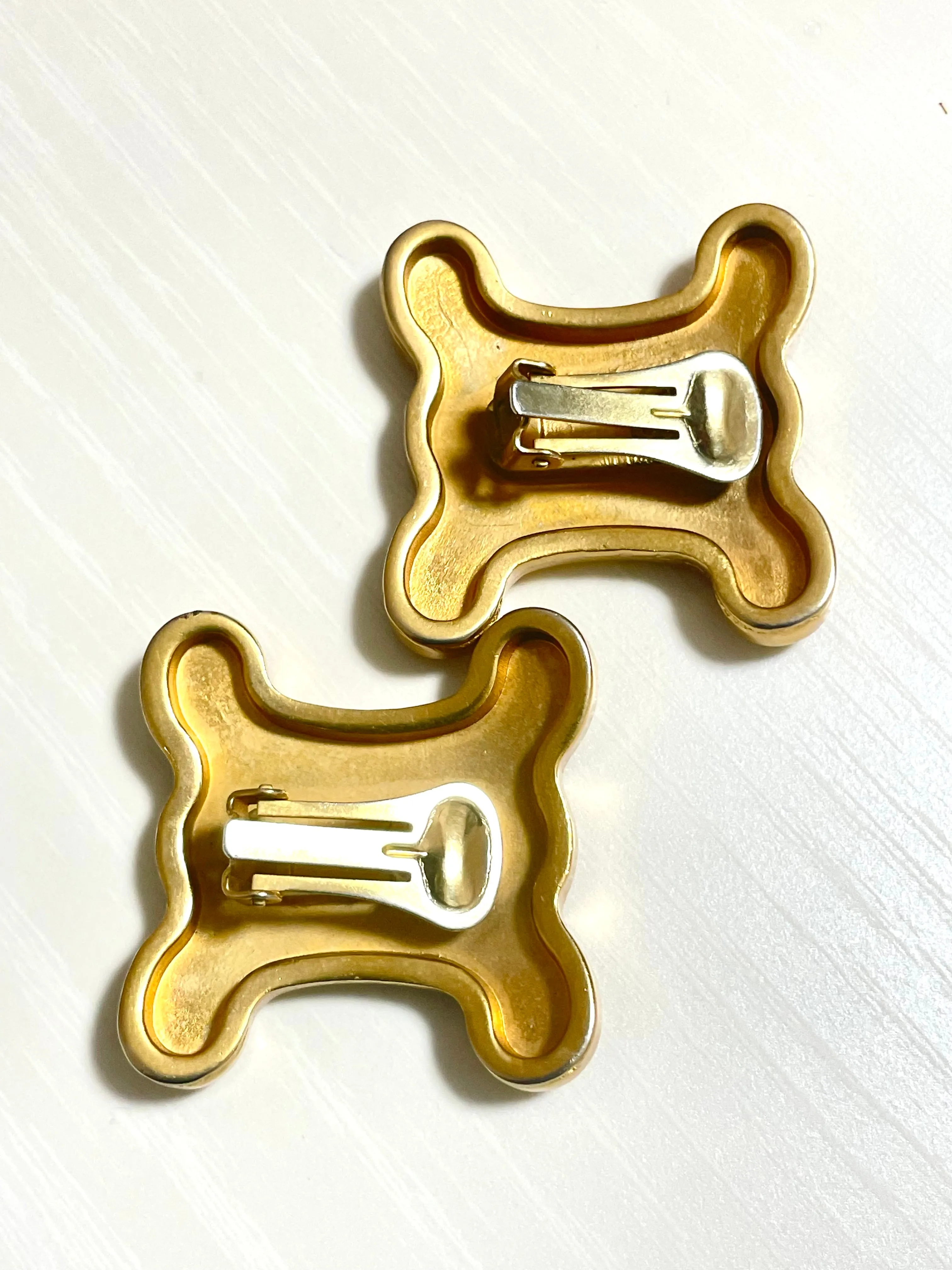 Vintage Celine golden earrings with extra large maillon triomphe logo. Gorgeous Celine jewelry. 070327y1