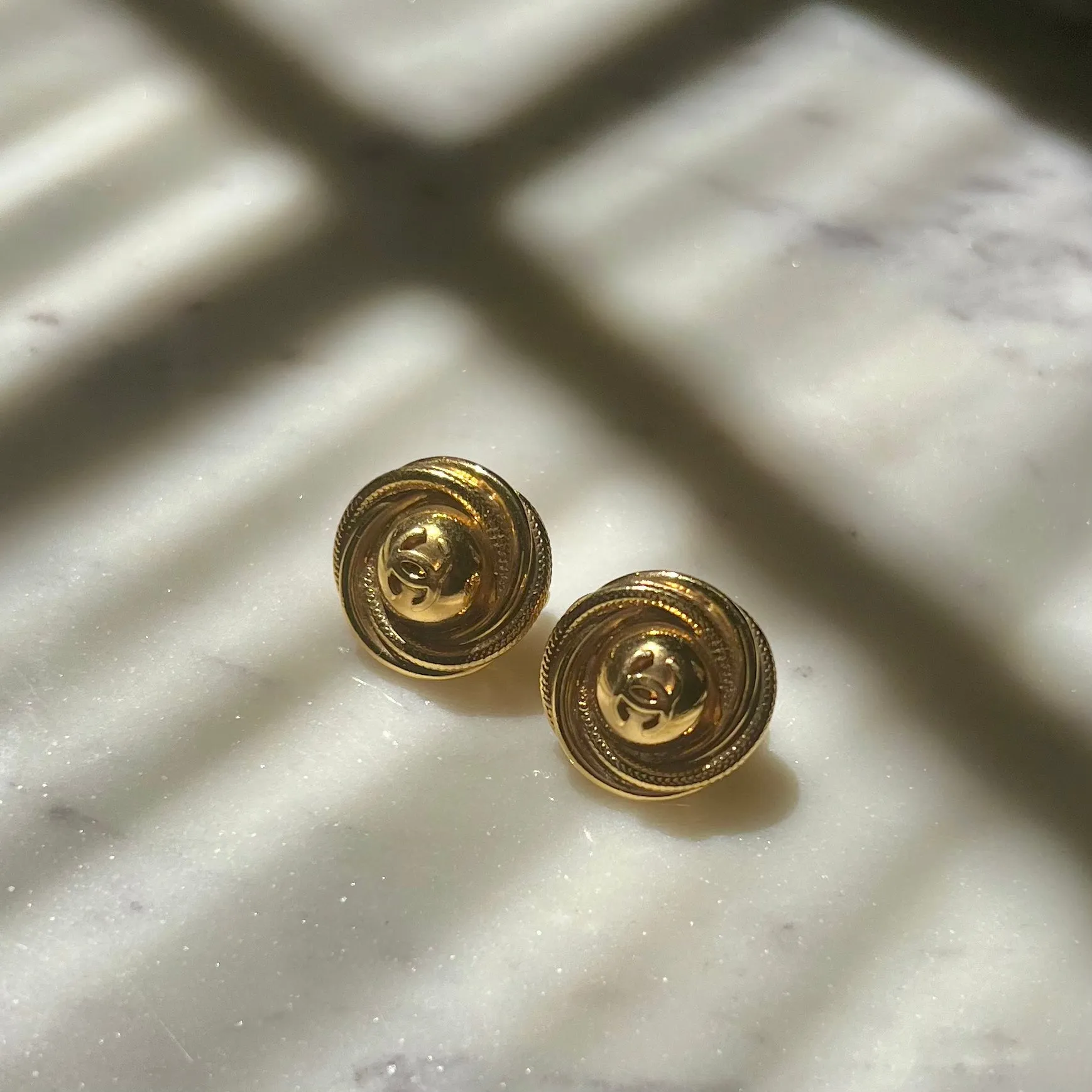 Vintage Chanel Round Edge Earrings