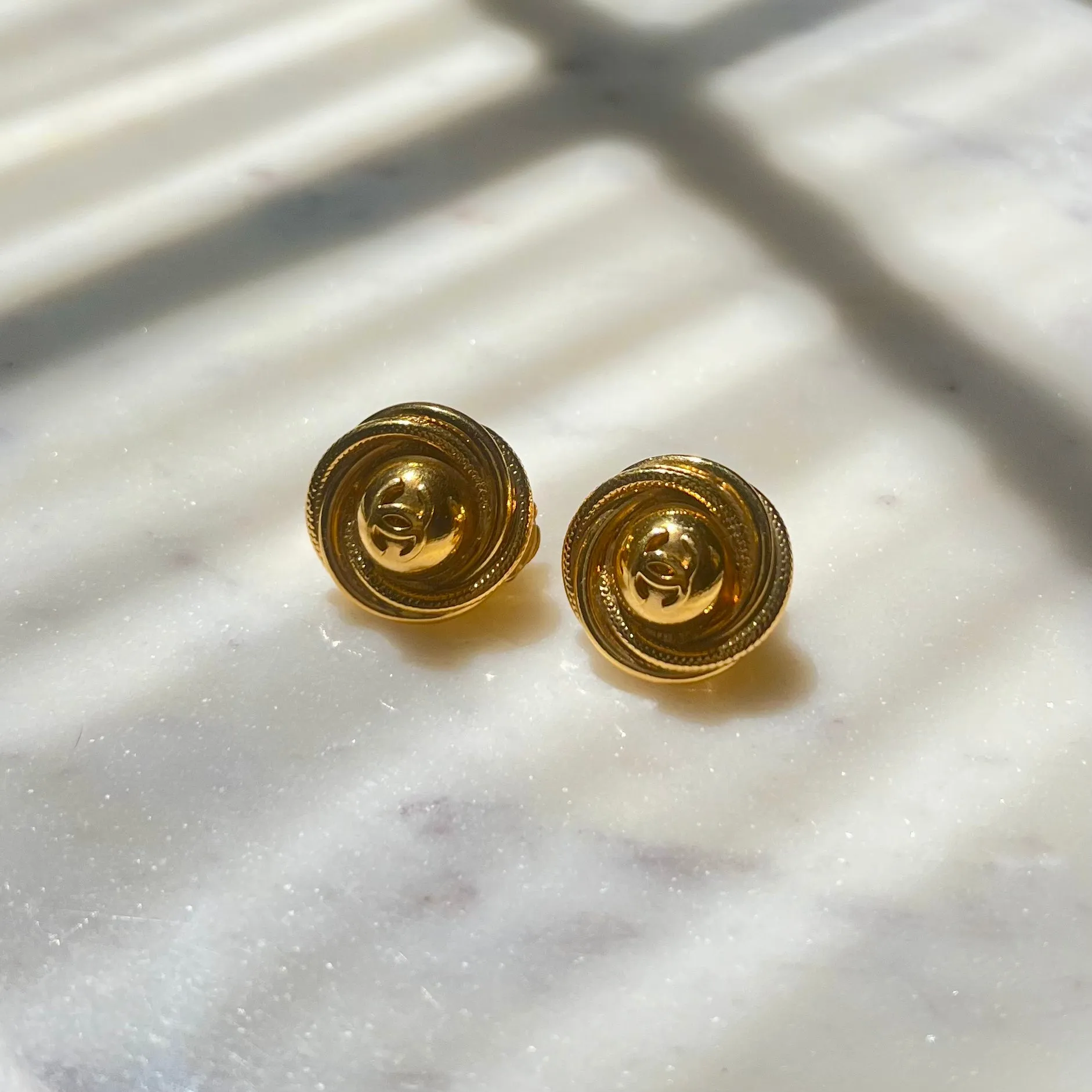 Vintage Chanel Round Edge Earrings