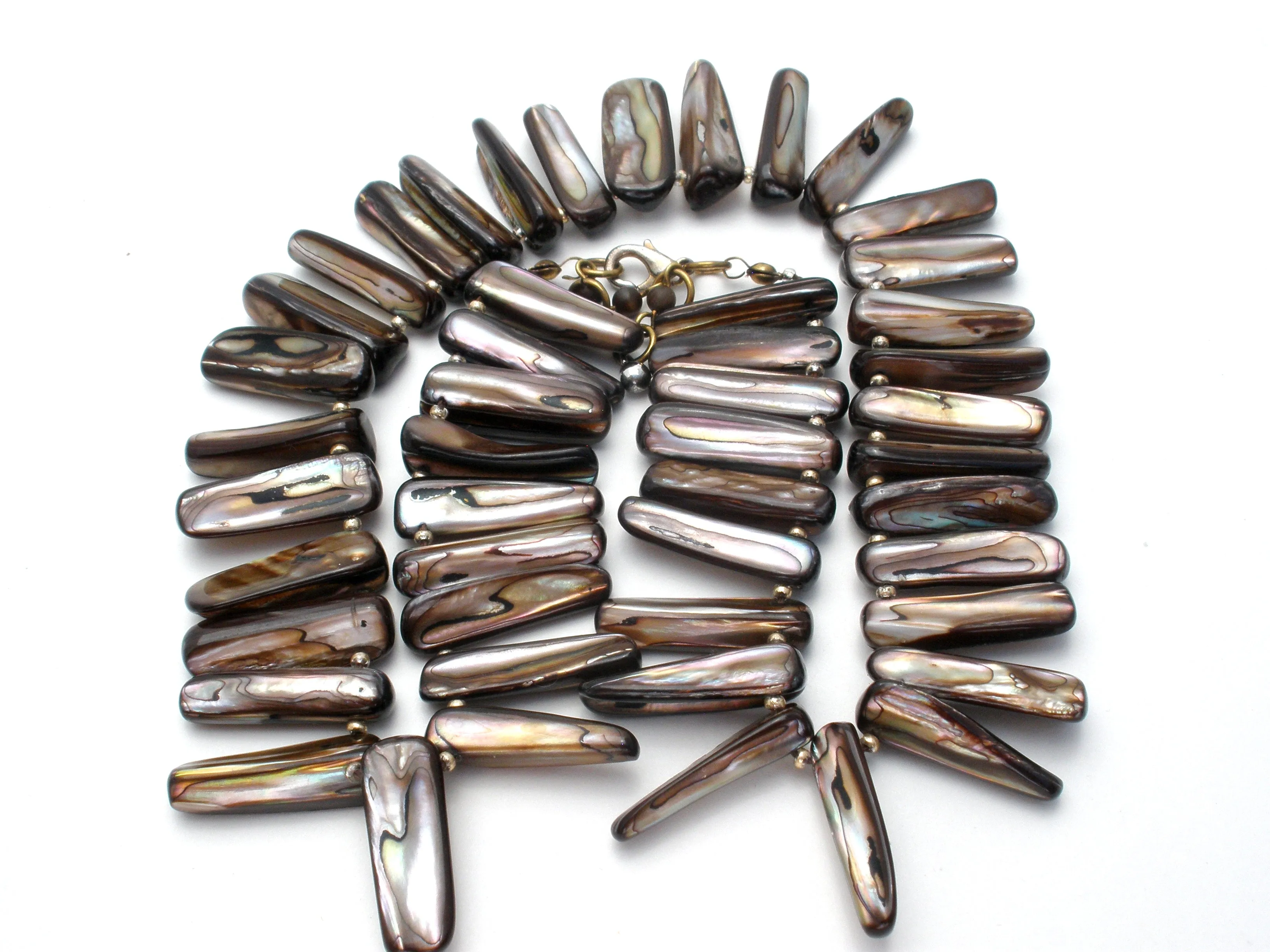 Wide Abalone SeaShell Collar Necklace